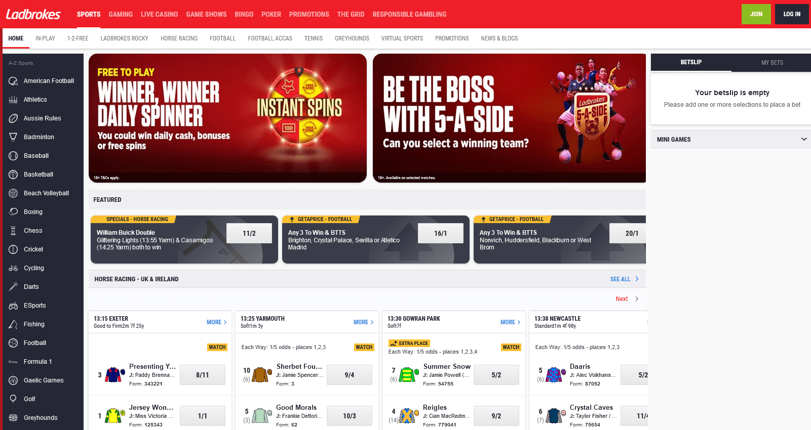 ladbrokes Gameplay