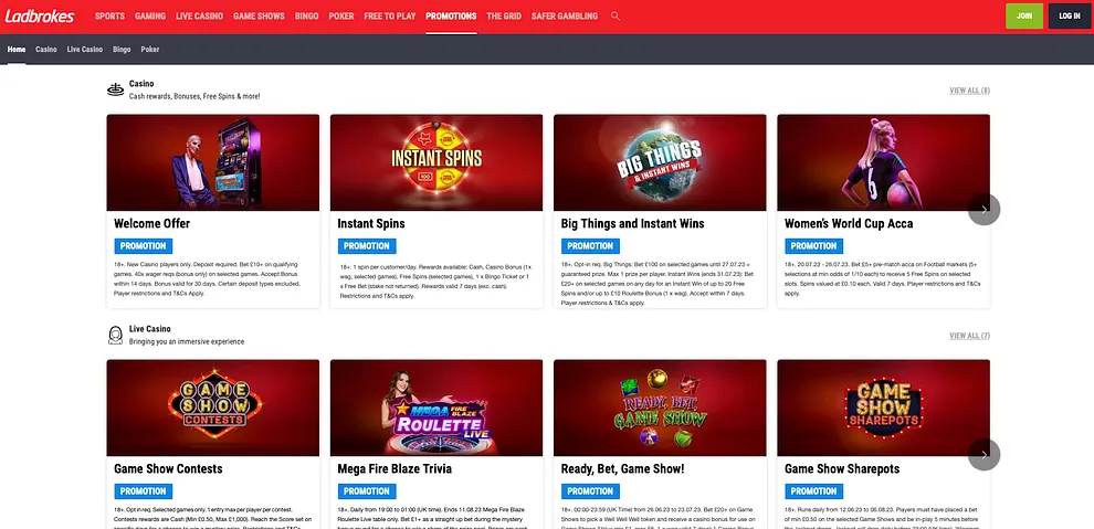 ladbrokes Gameplay
